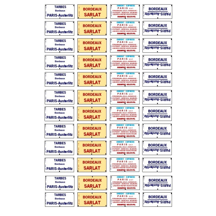 1/32 plaques d'itinéraires en laiton photodécoupé