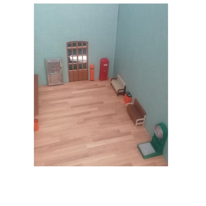 Banquette de salle d'attente de gare, échelle zéro 1/43,5