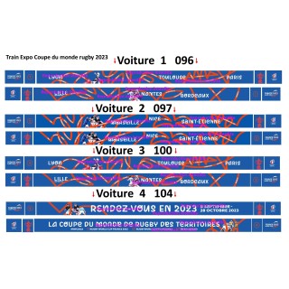 Pelliculage Train Expo Jouef 1/87, Coupe du Monde Rugby 2023