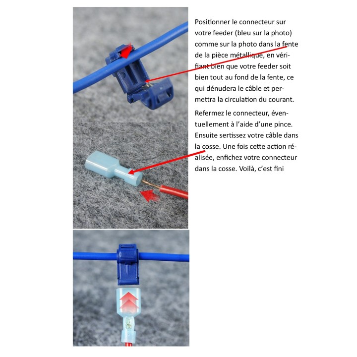 10 connecteurs et cosses bleus, pour feeder de 1,5 à 2,5 mm mm2