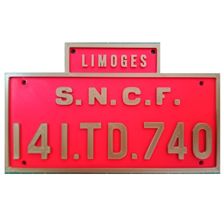 Plaque locomotive 141 R 1126