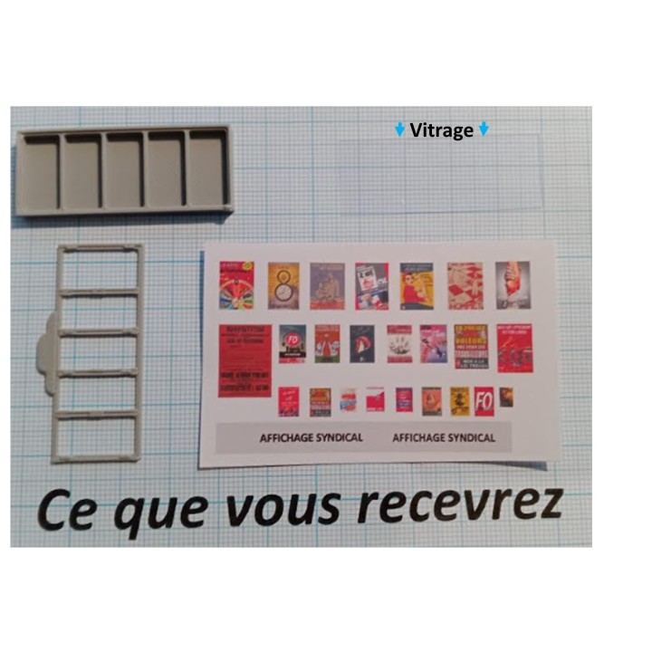 Vitrine affichage syndical 1/43,5, échelle zéro