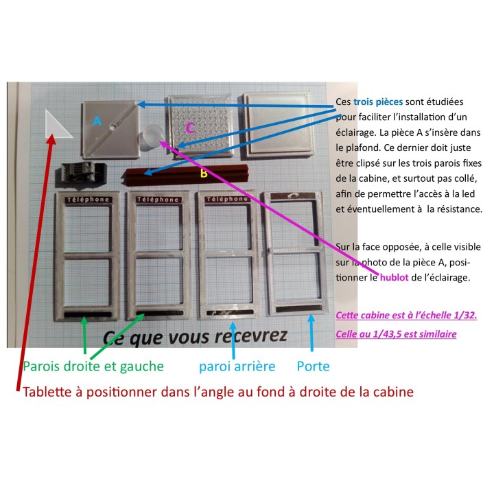 Cabine téléphonique, échelle zéro, 1/43,5