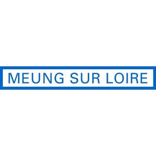 Ma plaque de gare rectangulaire fond blanc contour et  texte bleu