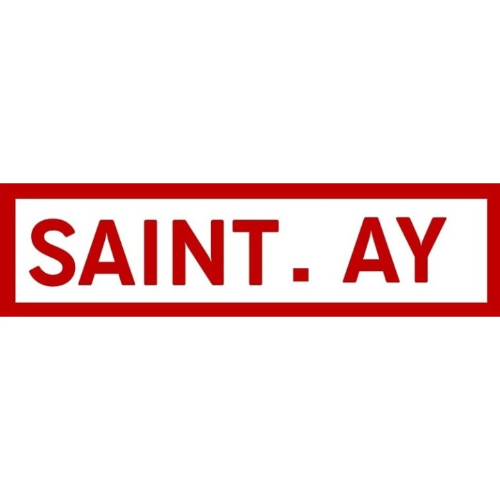 Ma plaque de gare rectangulaire fond blanc contour et  texte rouge