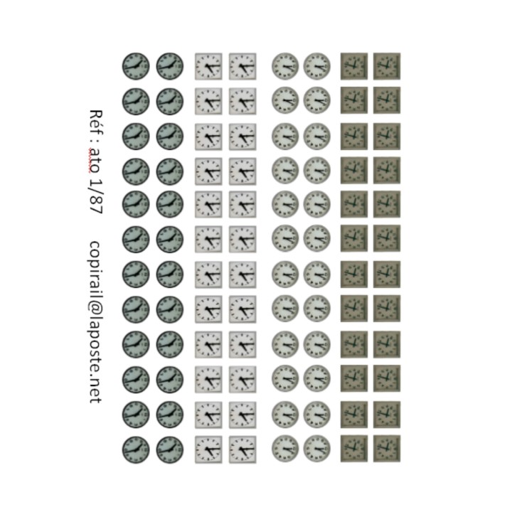 Planche de pendules modernes Ho