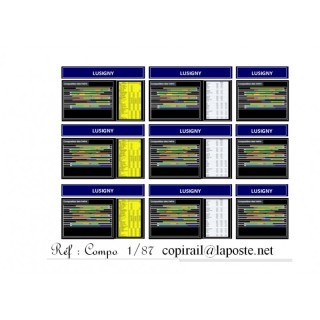 Tableau de composition des trains HO 1/87