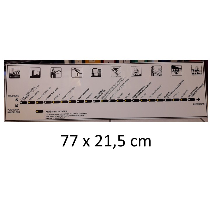 Plaque itinéraire du train jaune