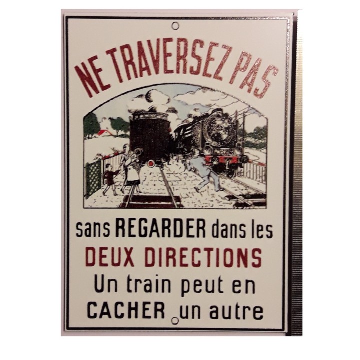 Plaque "Ne traversez pas" Dauphiné, format carte postale 15 x 10,5