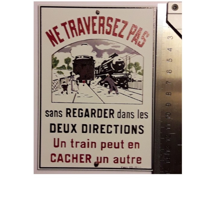 Plaque "Ne traversez pas " Jean, format carte postale 15 x 10,5