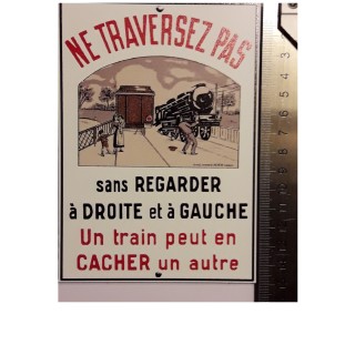 Plaque "Ne traversez pas " Auer, format carte postale 15 x 10,5