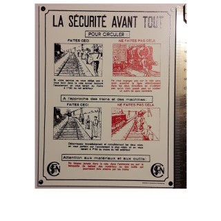 Plaque La Sécurité avant tout format 20cm