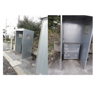 Abri passage à  niveau et armoire agrès 1/43