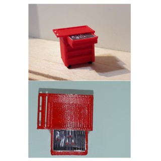 Servante d'atelier 1/43 pour garage automobile ou atelier d'entretin du matériel