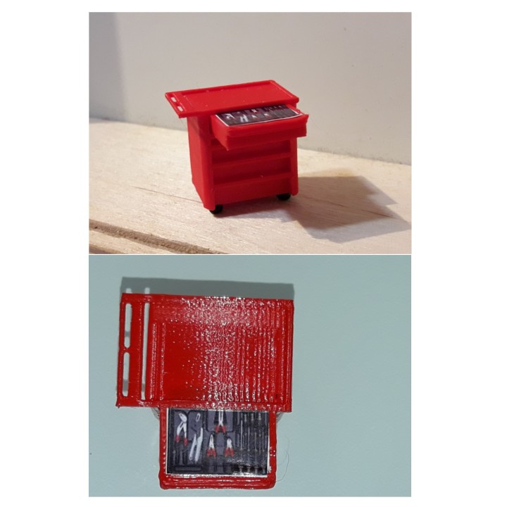 Servante d'atelier 1/43 pour garage automobile ou atelier d'entretin du matériel