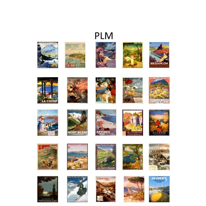 Affiches Chemins de fer de Paris à Lyon à lla Méditérannée, échelle zéro, 1/43,5