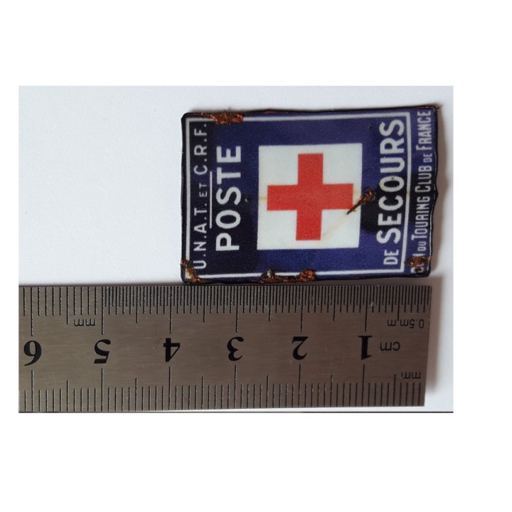 Repro d'une plaque émaillée " Poste de secours-Touring Club de France"1/43,5-1/87