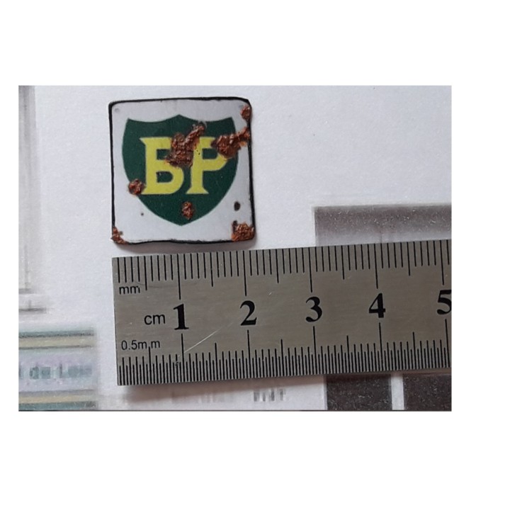 Repro de plaque émaillée "Bp" 1/43,5 - 1/87