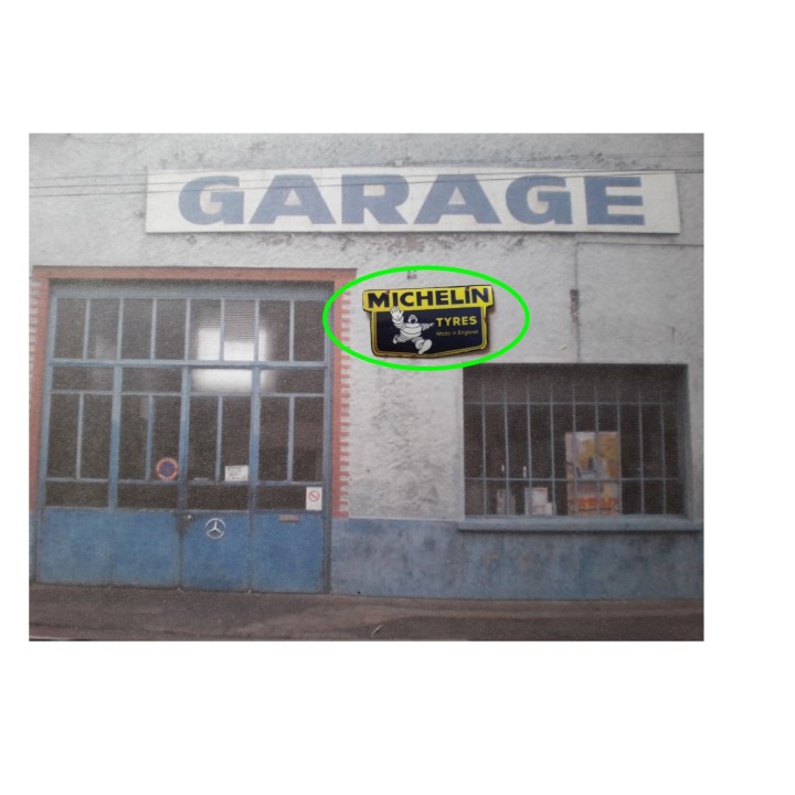 Repro de plaque émaillée " Michelin Bibendum Tyres" 1/43,5 - 1/87