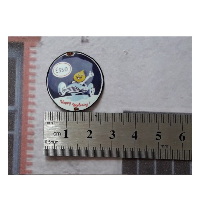 Repro de plaque émaillée "Esso avec Goutte" 1/43,5 - 1/87