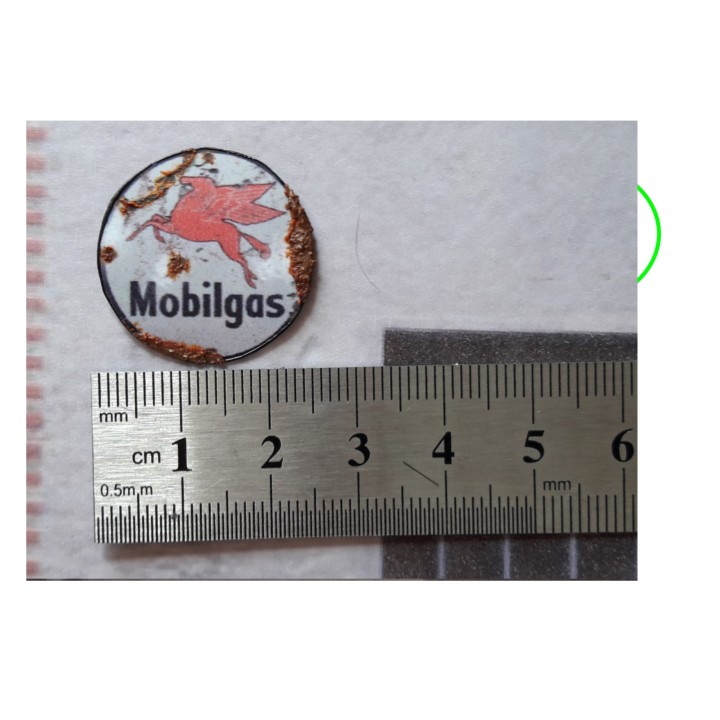 Repro de plaque émaillée "MobilGas" 1/43,5 - 1/87