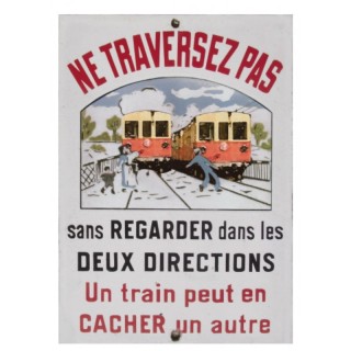 plaque passage à niveau Train Jaune