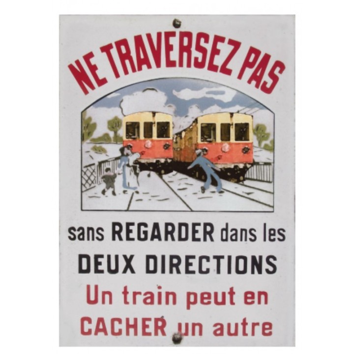 plaque passage à niveau Train Jaune