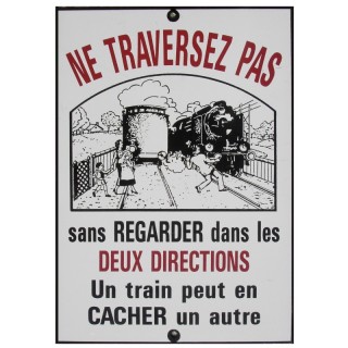 plaque passage à niveau Noir et blanc