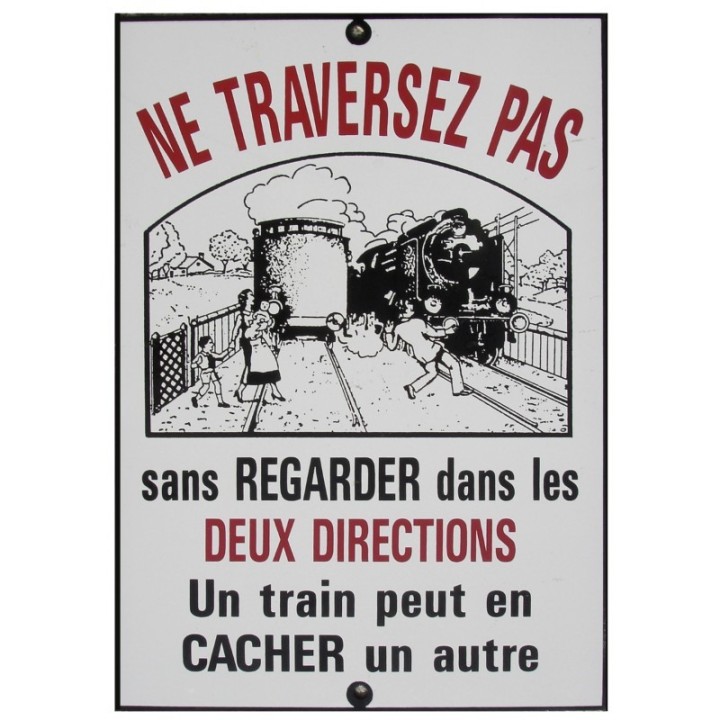 plaque passage à niveau Noir et blanc