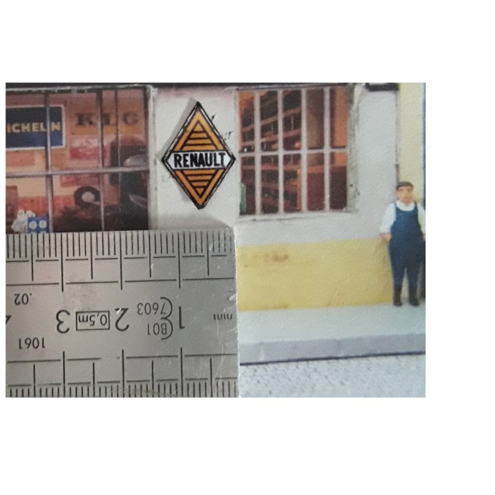 Plaque émaillée Losange Renault 1959 1/43,5-1/87