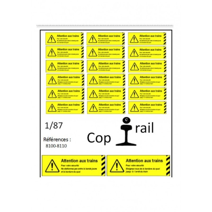 Signalétique 1/87 réf : 8100-8110