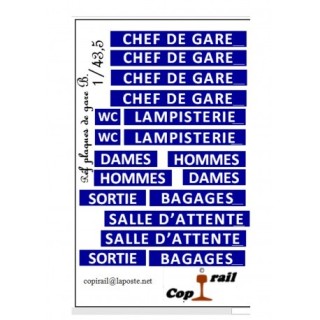 Plaques de gares 1/43,5 Bleues