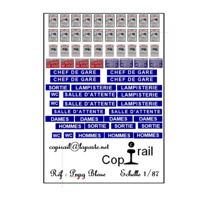 Plaques de gares. Bleues