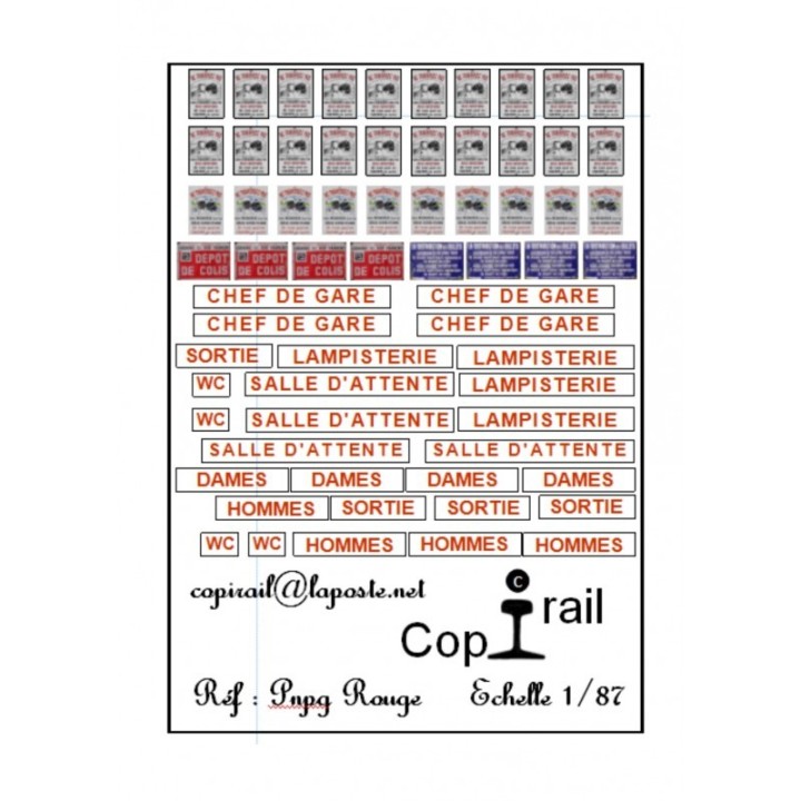 Signalétique, Plaques de gares, rouges