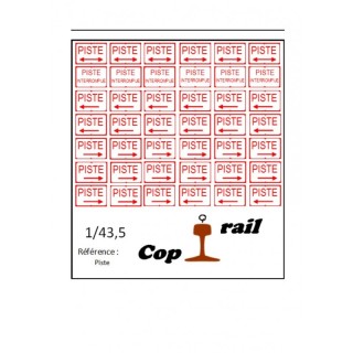 Plaque Piste échelle zéro