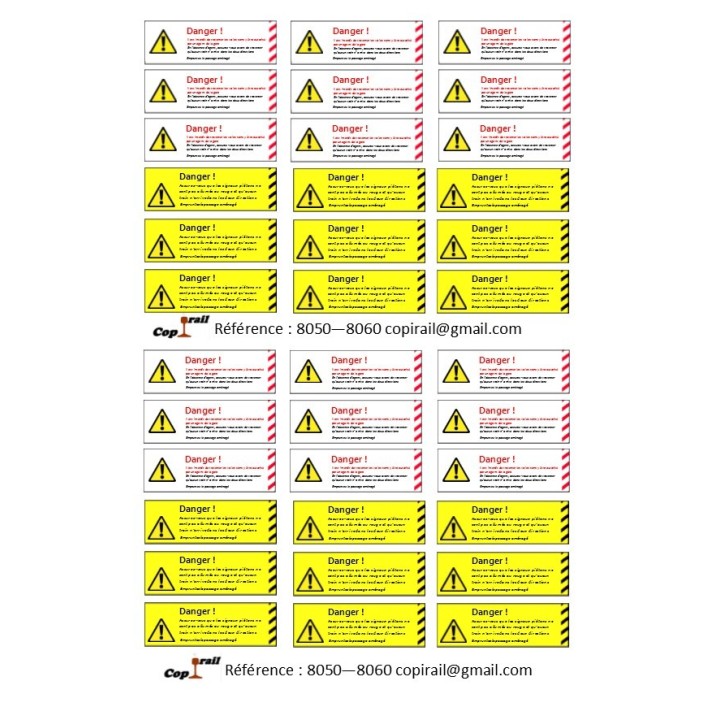 Plaque de sécurité de gares 8050 8060 échelle zéro