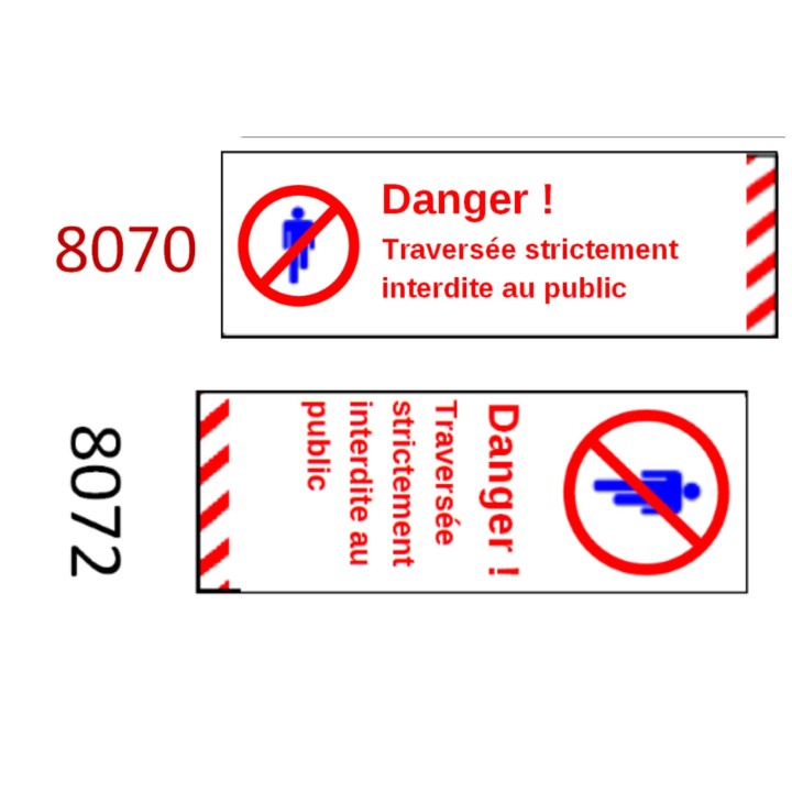 Plaque de sécurité de gares 8070 8072 échelle zéro