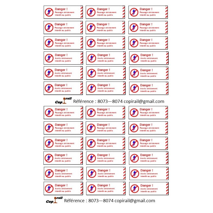 Plaque de sécurité de gares 8073 8074 échelle zéro