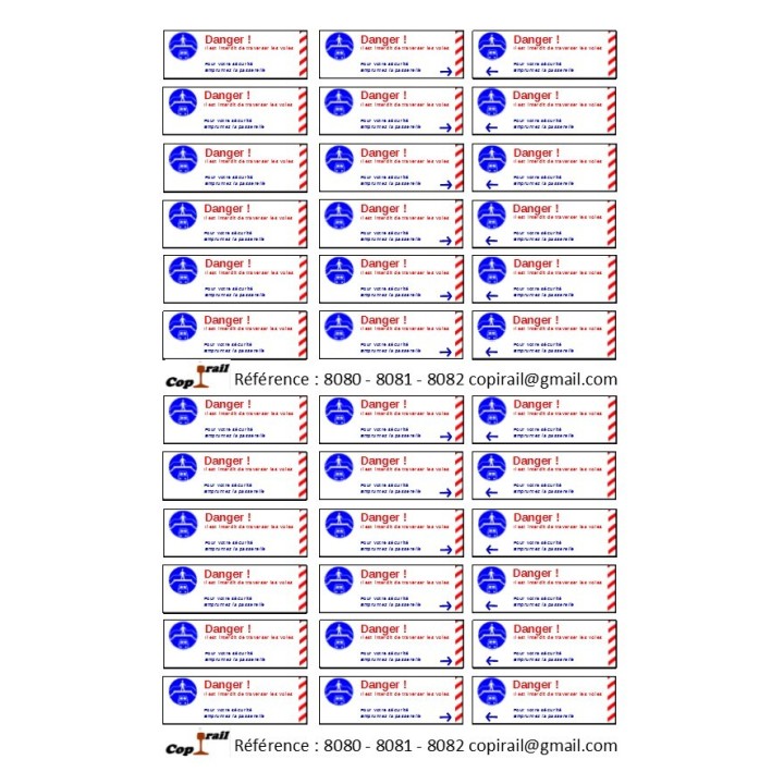 Plaque de sécurité de gares 8080 8081 8082 échelle zéro