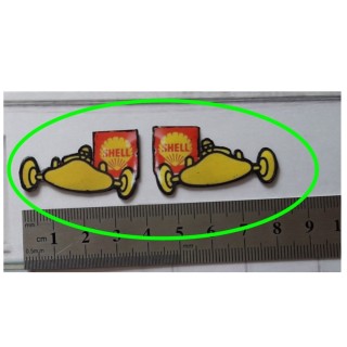 Repro de plaque émaillée " Enseigne voiture de course Shell" 1/43,5 - 1/87