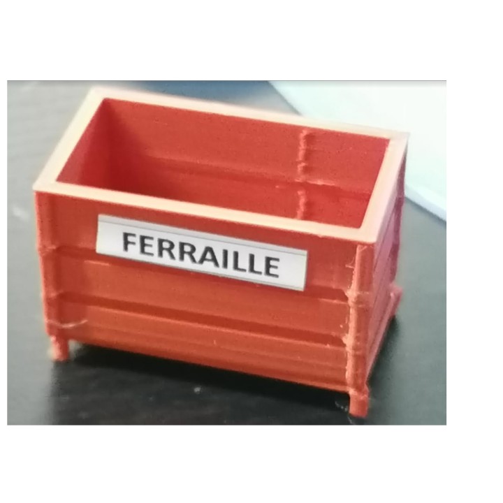 Bac de recyclage pour la ferraille, échelle zéro