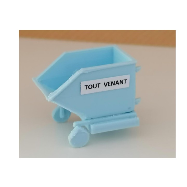 Bac de recyclage tout venant, échelle zéro