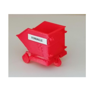 Bac de recyclage pour la ferraille, échelle zéro