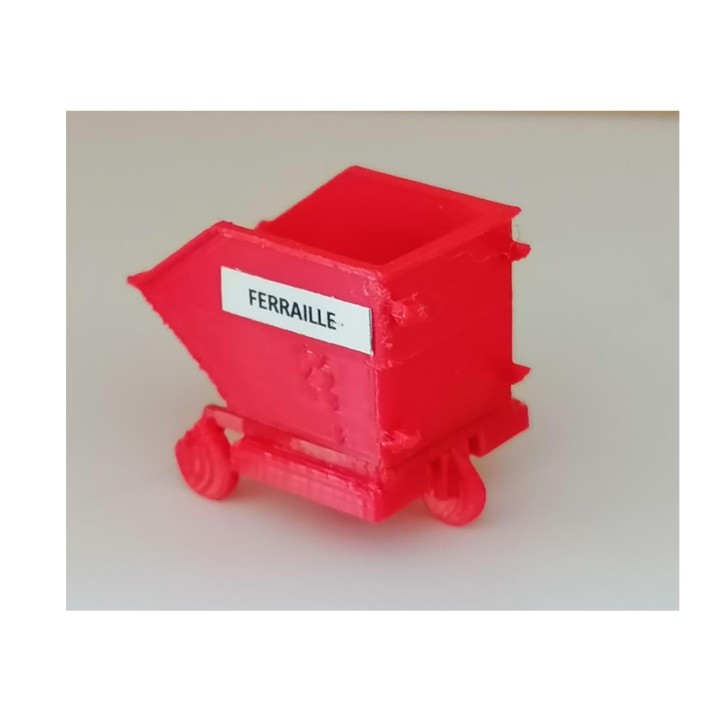 Bac de recyclage pour la ferraille, échelle zéro