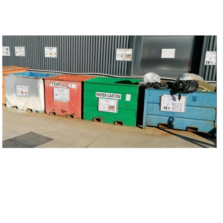 Bac de recyclage pour les déchets dangereux, échelle zéro