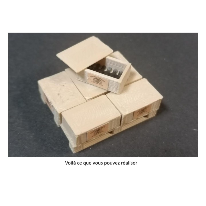 Palette de caisses de vins échelle zéro