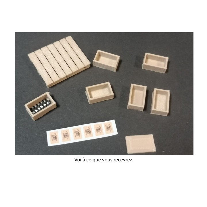 Palette de caisses de vins échelle zéro